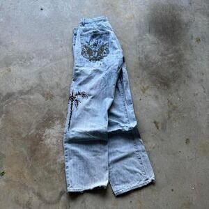 Baggy Wide Leg Azzure Tribal Southpole Styl Y2K Skater Vintage Jeans 38x34